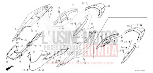 BODY COVER/REAR GRIP NSS125ADM de 2021